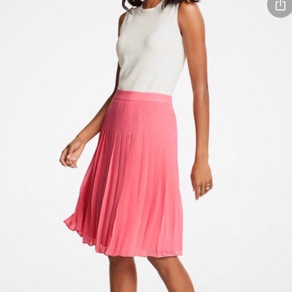 Ann Taylor Dresses & Skirts - Ann Taylor Pleated Pink Coral Skirt - A Line - 4P